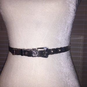 Vintage Whiting & Davis Silver Chrome Shiny Mesh Metal Slinky Belt Womens 24-28"
